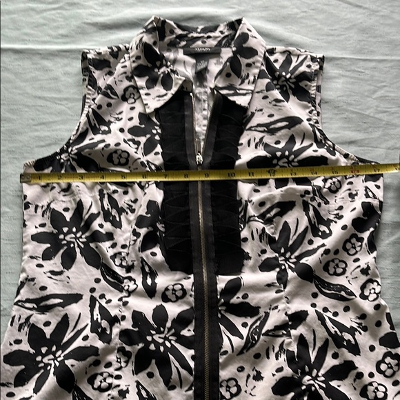 Alfani Vintage Black and White Fitted Tank Top with Mandarin Collar - Picture 6 of 8